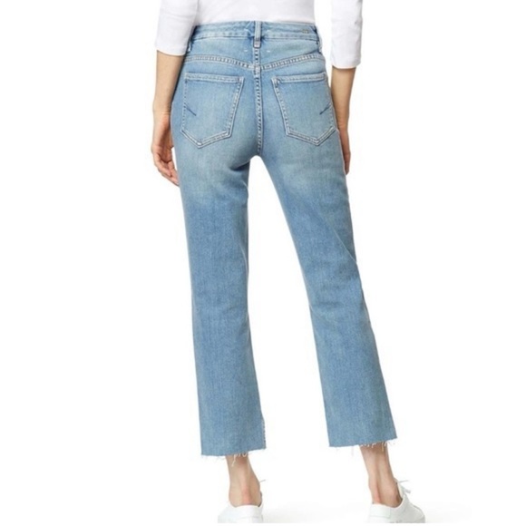Habitual Pace High Rise Slim Straight Jeans 27 Light Wash Cropped Slit Hem - Picture 2 of 16